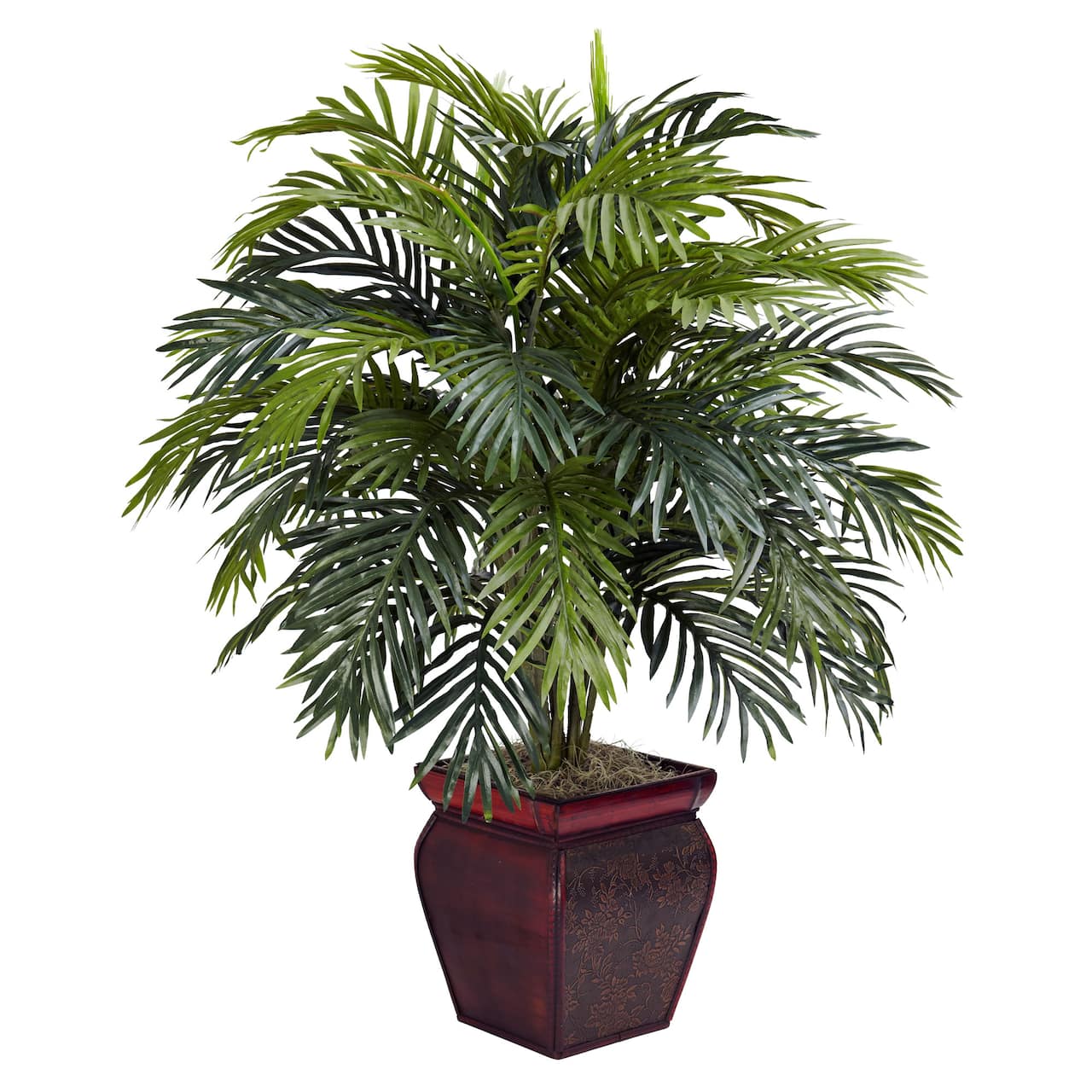 3.16ft. Areca Plant with Decorative Red Planter